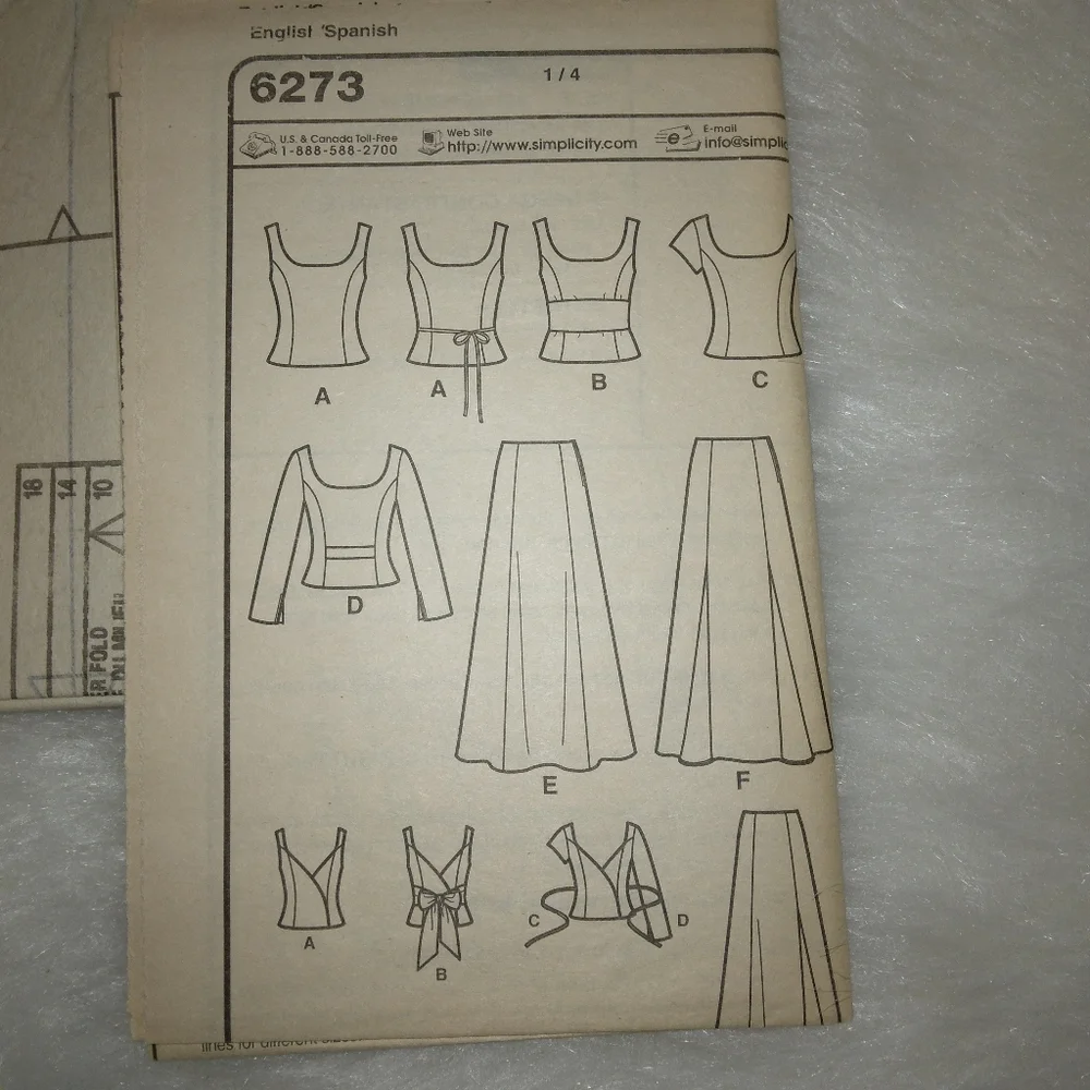 NEW LOOK 6273 Sz 8-18 Misses Two Piece Formal With Variations